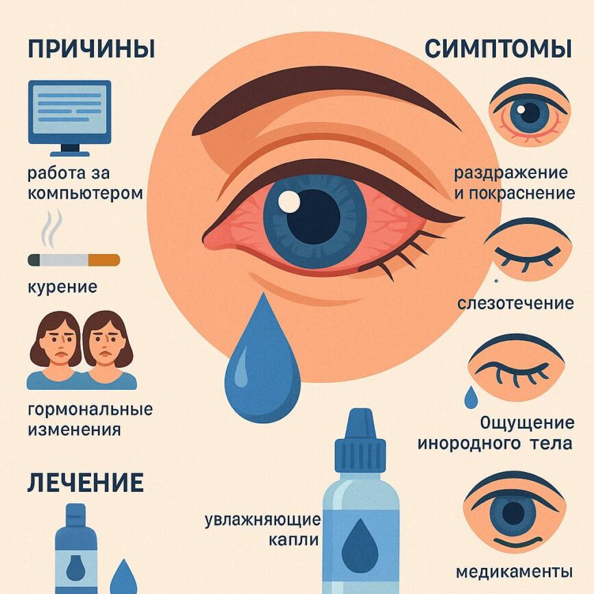 лечение сухости глаз