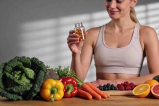 фрукты овощи девушка